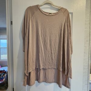 Umgee Taupe Womens Blouse Size L Euc